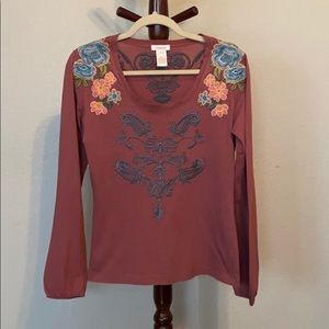 Sundance Embroidered Long Sleeve Tee